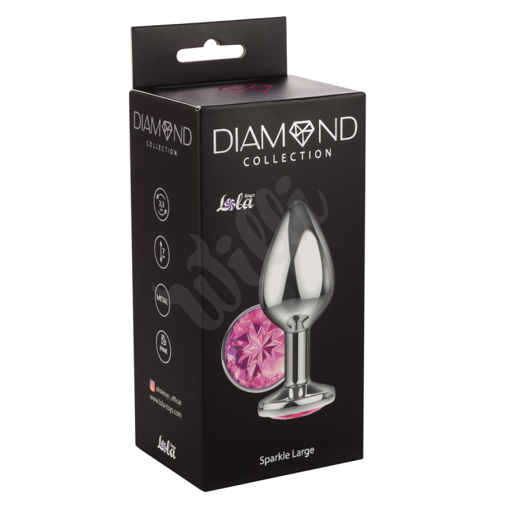 Anální kolík Lola Games Diamond Sparkle Large růžový