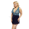 Noční košilka Cottelli CURVES Babydoll petrol 3XL