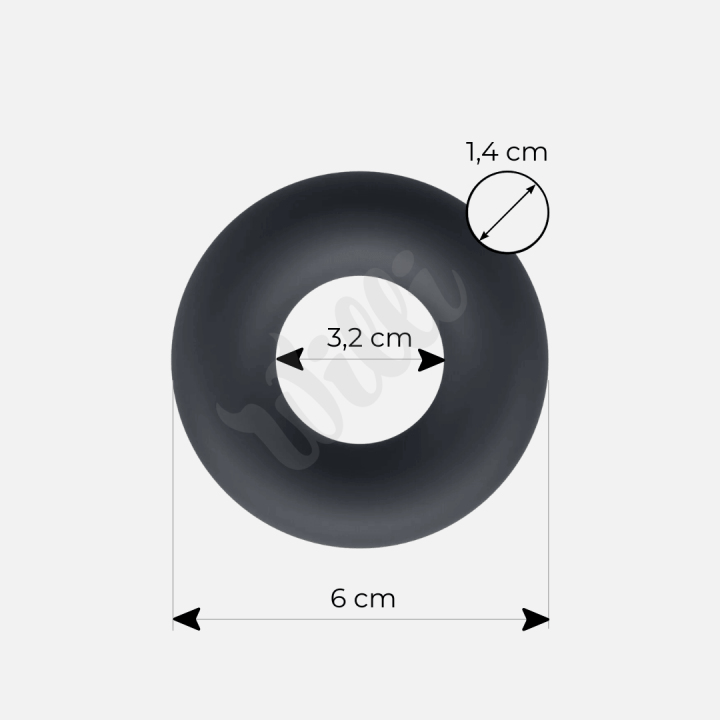 Erekční kroužek Solid Silicone Cockring - M - Black