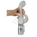 Vodotěsný stříbrný vibrátor pro G-bod s klitorálním dráždičem - G-Spot Rabbit