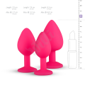 Sada análních kolíků Silicone Butt Plug with Diamond - Pink