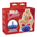 Modrá vibrační židlička s penisem uprostřed- Sit & Love Vibrating Chair