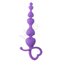 Anální kolík Purple Anal Beads Heart Handle