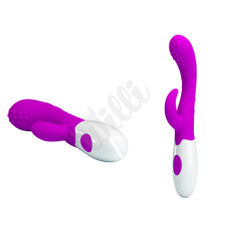Fialový vibrátor na bod G s dráždičem klitorisu PRETTY LOVE - ARTHUR