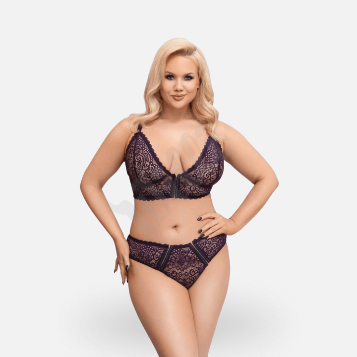 Souprava Cottelli Curves Bra Set purple