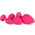 Sada análních kolíků Silicone Butt Plug with Diamond - Pink