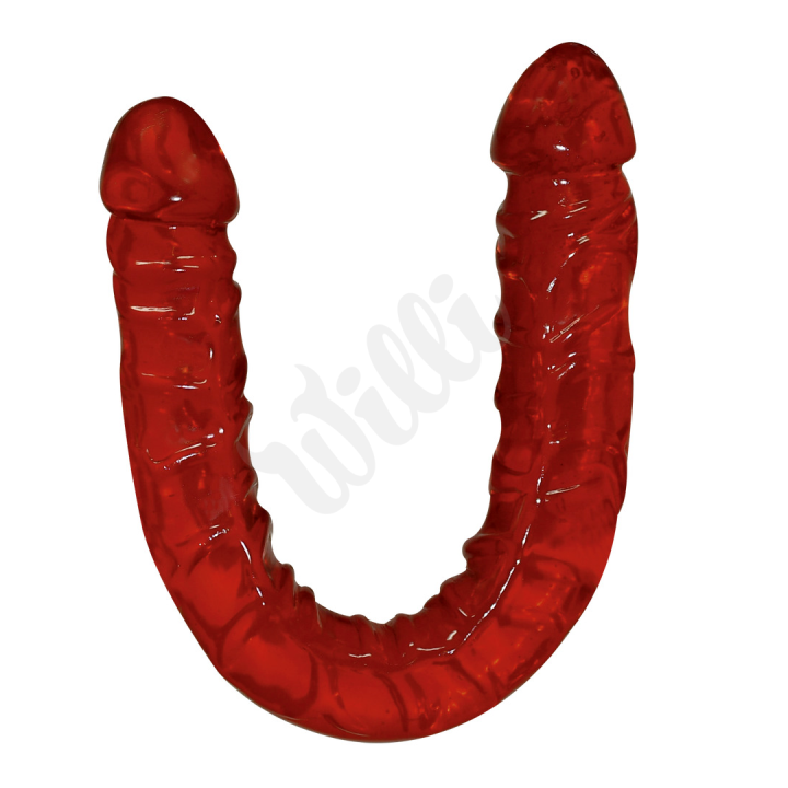 Oboustranný masturbátor červené barvy - Ultra Dongs
